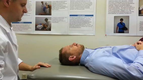 Supine Neck Flexion Test In supine ask patient to lift head off table.