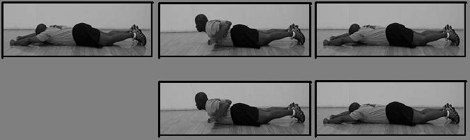 Quadruplex (BACK) Cadence: None. This is an exercise done for time. Start Position: The starting position is on the hands and knees with the back flat.