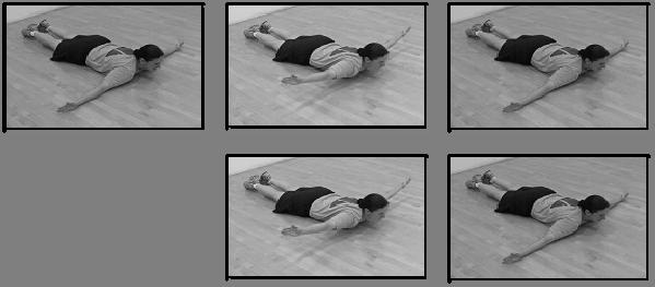 Superman (BACK) Start Position Count 1 Count 2 Count 3 Count 4 Cadence: Slow to moderate. Start Position: Prone position with the arms overhead, palms face down.