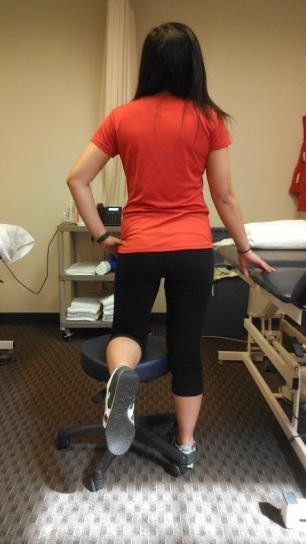 G. Kneeling on stool: Patient places knee of surgical leg on a stool