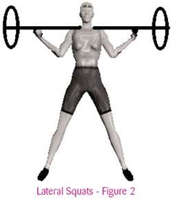 2. Weight should stay on the back 1/3 of the feet as the lifter sinks the hips. 3. Flexion of the hips, knees and ankles should occur. 4. Keep chest upright. 5.