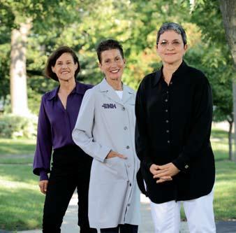 Photographs courtesy of the ENH LIFE Program. Care by the community, for the community is how Carol A. Rosenberg, MD, (top photo, center) describes the ENH LIFE Cancer Survivorship Program.