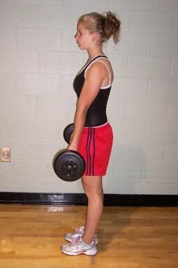 Standing Exercises Slightly bending your knees will help keep your shoulders slightly forward, making it more