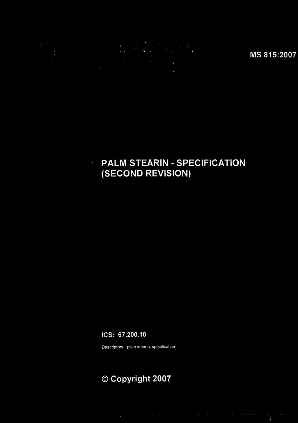 stearin, specification