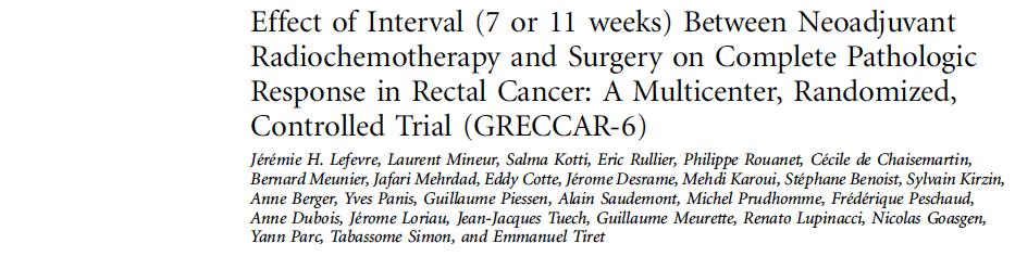 265 patients with T3-T4 and/or N+ rectal cancers from 24 centres randomized after the