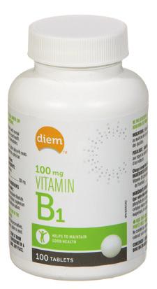 Vitamin B1 100 mg Tablets Product Summary: Vitamin B1 (Thiamine) is a vitamin that is essential to energy production. It is required in the metabolism of carbohydrates, proteins and fats.