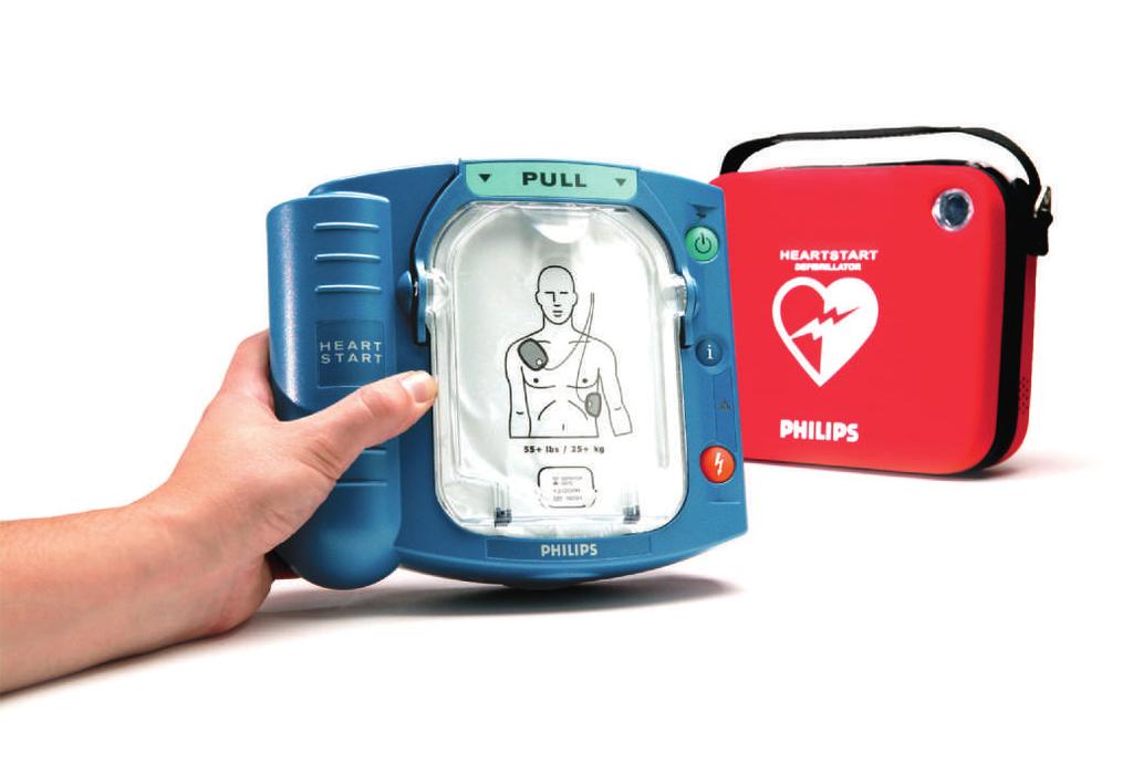 Guides you through every step Philips, the worldwide leader in automated external defibrillators (AEDs), designed the HeartStart OnSite Defibrillator for the ordinary person in the extraordinary