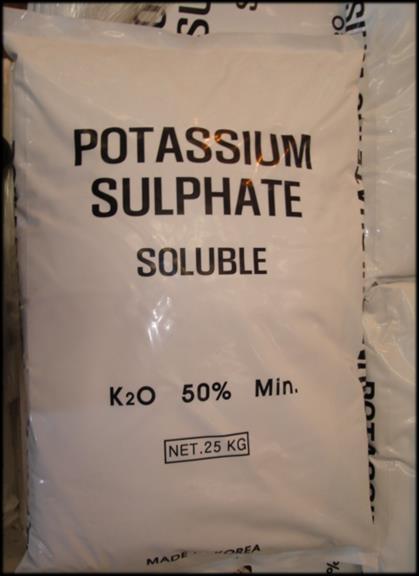 Potassium (K) Timing & Application Timing late Fall to early Spring Dry furrow or