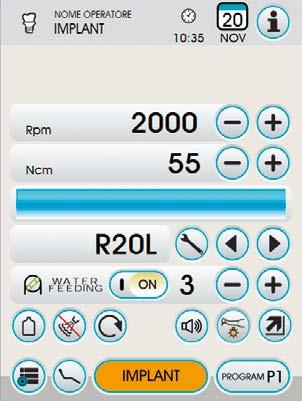 Outstanding clinical potential Whatever the treatment being carried out, the Full Touch control panel lets dentists set and save the working parameters of each individual instrument with