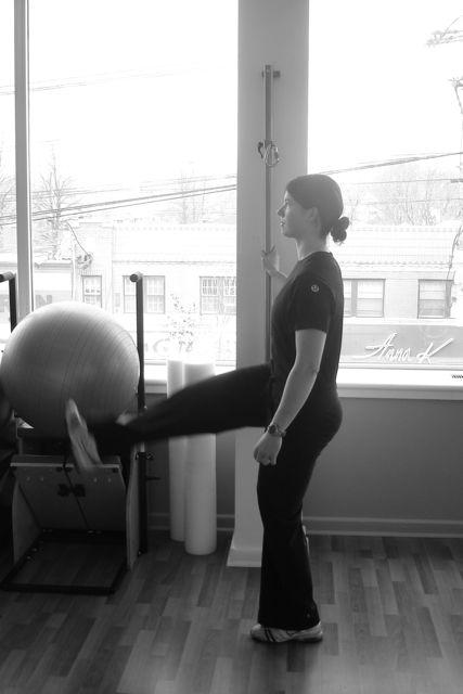 posture. Let the leg swing forward (to stretch the hamstrings) and back (to stretch the hip flexors).