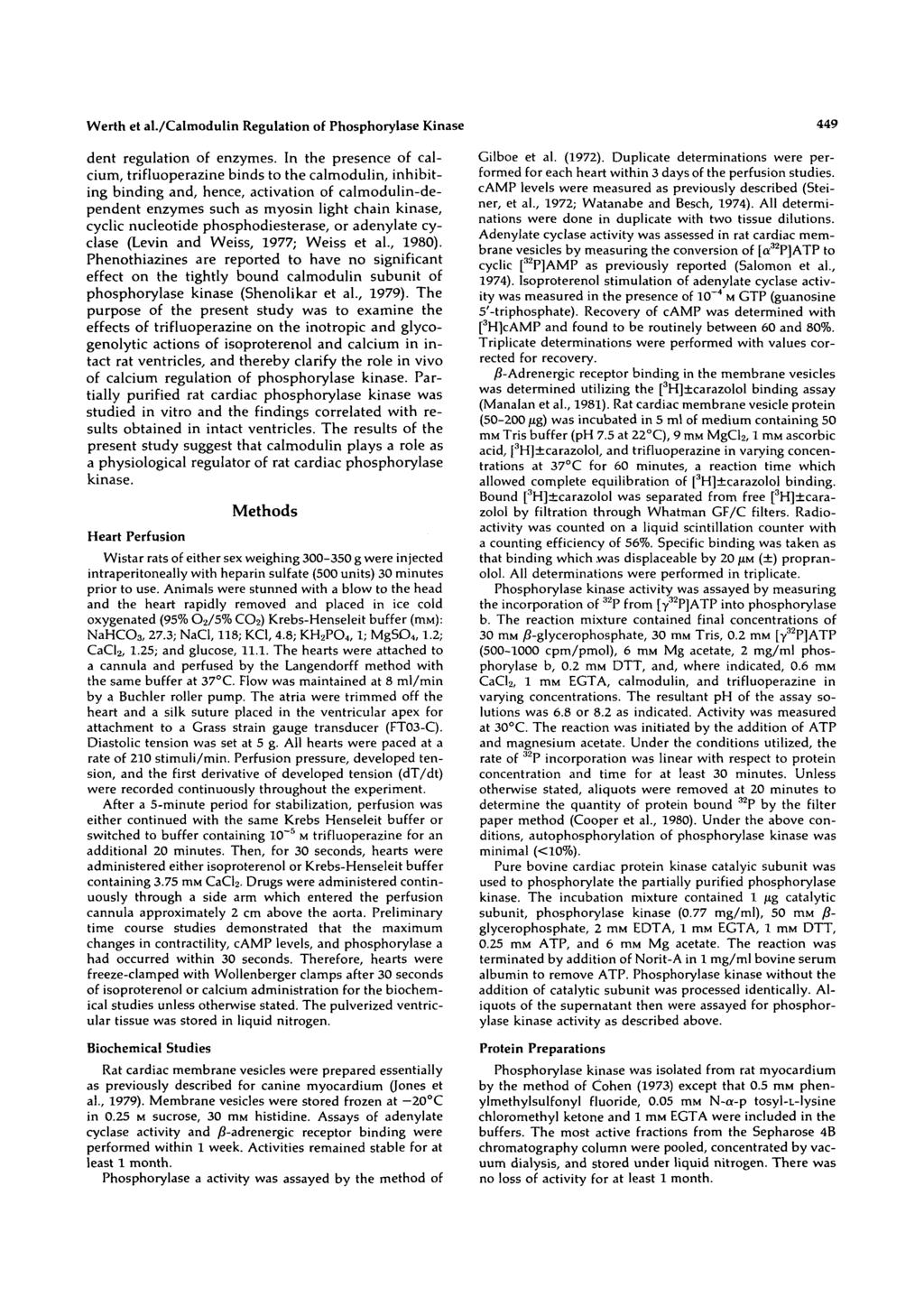 Werth et al./calmodulin Regulation of Phosphorylase Kinase 449 dent regulation of enzymes.
