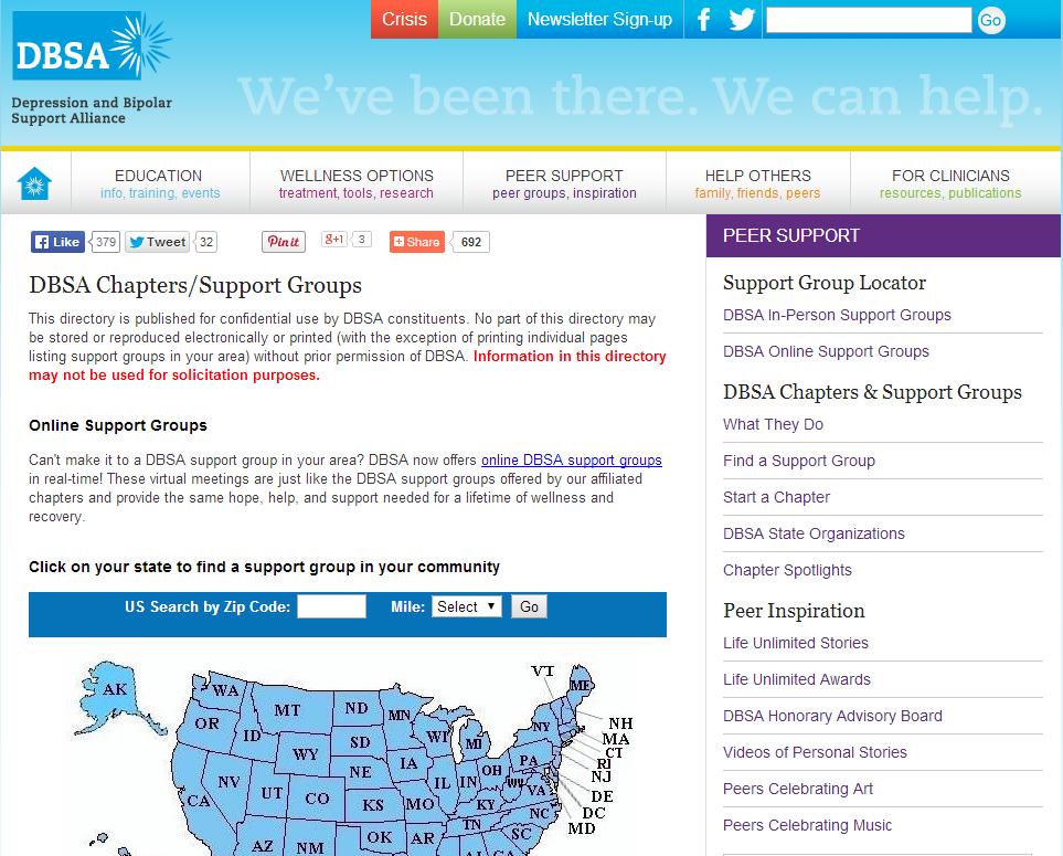 DBSA Support Group Finder