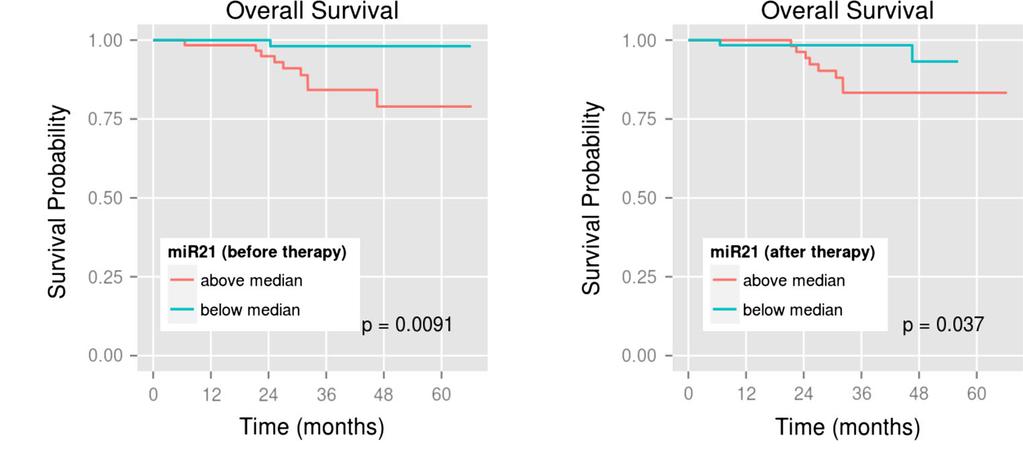 Higher serum levels of cell-free mir-21 are associated with a shorter overall survival of HER2-positive breast cancer patients before and