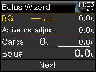 BOLUS WIZARD FEATURE AUTOMATICALLY CALCULATES SMART PUMP Pat ient checks BG BG transmits to pump Records in BW Pat ient ent ers carb grams t o be eat en Records in BW Calculat es bolus amount for t