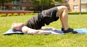 Pull up your upper body simultaneously as you pull your right leg (meeting in the center.) 3.
