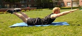 Training Amigo Tip: Bring both shoulder blades off the ground as you sit- up to rotate. Superman 1.