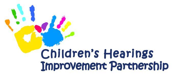 Children s Hearings Improvement Partnership 13 September 2017 Victoria Quay, Edinburgh Present: Michael Chalmers (MC) (Chair) - SG Peter Imrie (PI) (Minutes) SG Thekla Garland (TG) SG Liz Murdoch