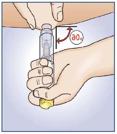 (Figure G) STEP 3: Inject Rasuv While still hlding Rasuv firmly against the skin, press the yellw injectin buttn with yur thumb (see Figure H).