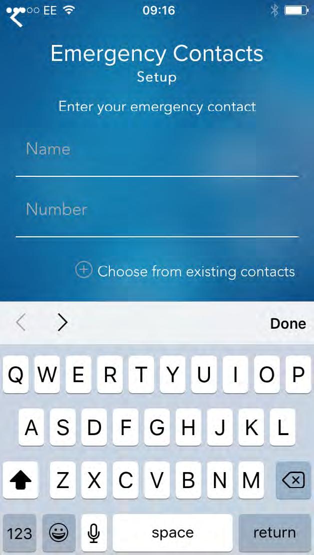 19. Emergency Contacts The CONTOUR DIABETES app displays your