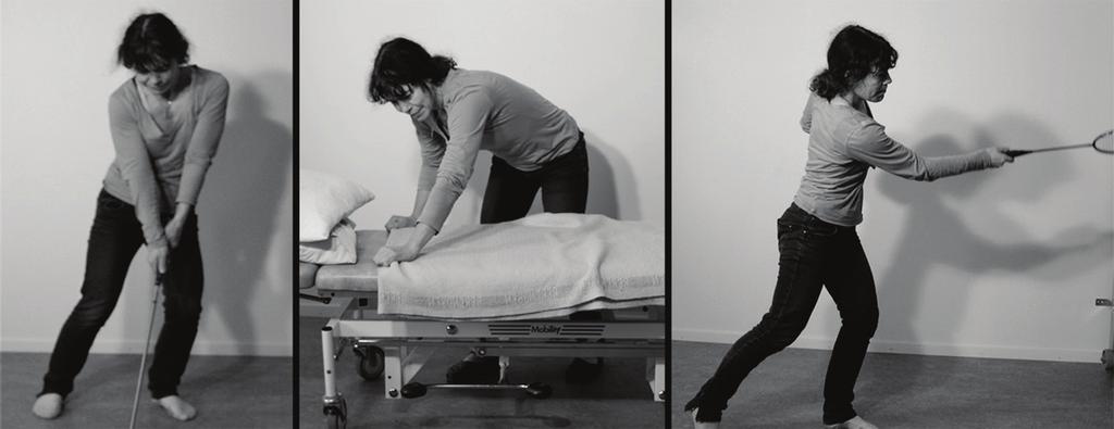 flexion during an activity, he or she received a lot of guided practice to prevent the flexion pattern during these movements. Examples of exercises are shown in FIGURE 2.