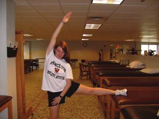 2- Hip Flexor Stretch Kneel with affected knee on the