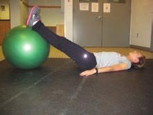 Abdominal Crunches on Physioball Start by having your hips just off the Physioball.