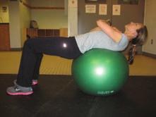 Abdominals Crunches on Physioball with rotation Start by having your hips just off the Physioball.
