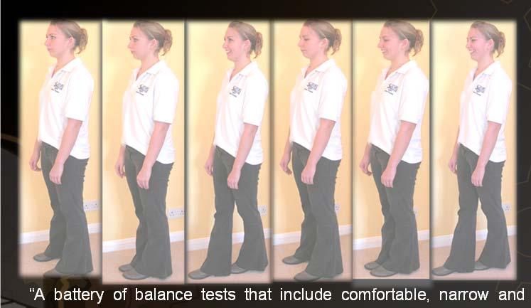 A battery of balance tests that include comfortable, narrow and tandem stances with eyes open and eyes closed should be included in the routine examination of all neck pain patients even in those not