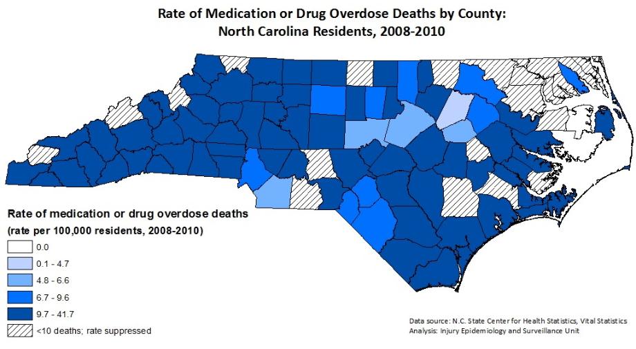 Steady Rise in Medication or Drug Overdose Death in North Ca