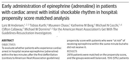 BMJ 216;353:1577-87 Does giving epinephrine before 2 nd shock help or hinder resuscitation?