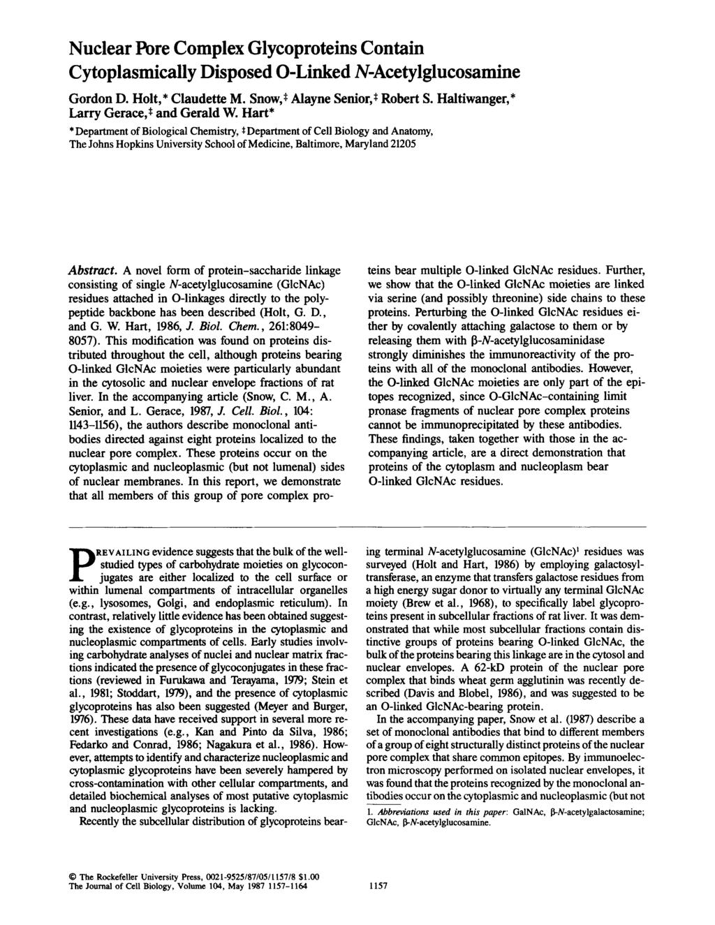 Published Online: 1 May, 1987 Supp Info: http://doi.org/10.1083/jcb.104.5.1157 Downloaded from jcb.rupress.