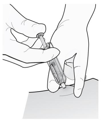 2 Step 2: Administer Subcutaneous Injection Choose an injection site. The recommended injection sites for THIS DRUG include: the upper arm OR the upper thigh OR the abdomen.