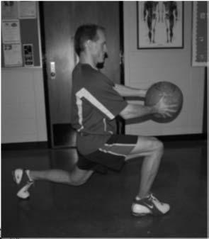 Core & Legs Lunge with Trunk Rotation Hold a 5 10 lb dumbell near chest Step into a lunge Rotate Torso