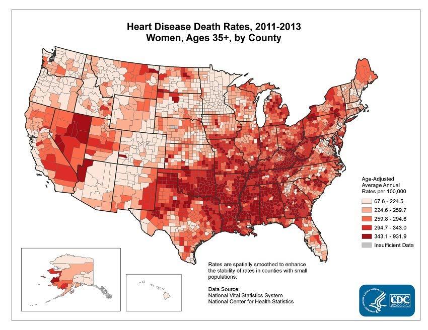 Heart disease claims the lives of 1 out of 3 women in the U.S. each year. Heart disease is the No.