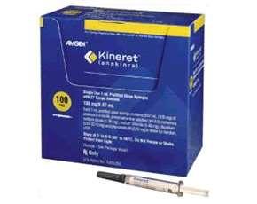 Kineret Dosing 100mg SQ q24h Refrigerate Monitor Cr ANC Pregnancy Category B Cost ~$3000/28