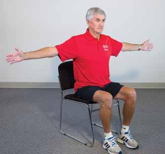 Heart and Stroke Foundation of Canada 3. Chest stretch 1. Hold your arms out at shoulder height, with your palms facing forward. 2.