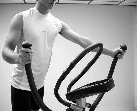 The further back your feet are on the Foot Pedal, the greater the vertical height of the elliptical motion and the harder the workout.