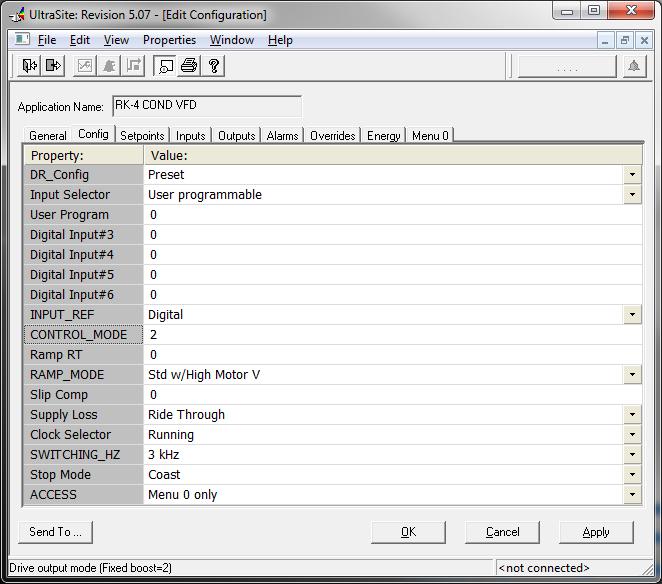 M400 Drive Application Drive Configuration tab