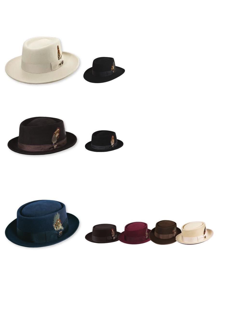 SAW570 Shape: Gambler / Material: Crushable Wool Felt / Details: 16-Ligne Grosgrain, Satin Lining Brim: 3 / Sold by Color:, Cement Size Pack: 1/S, 2/M, 2/L, 1/XL Available in B Pack: 2/M, 2/L, 1/XL,