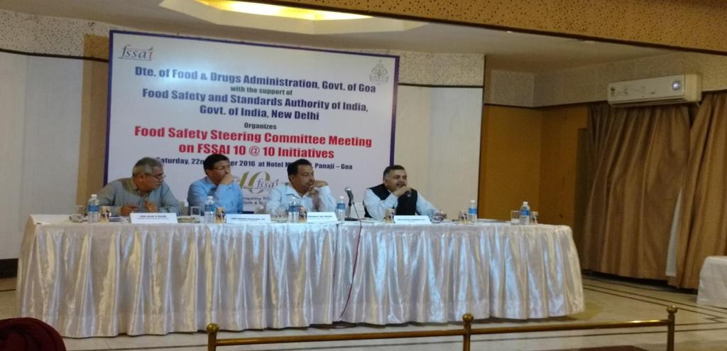 Day 1: Special Steering Committee Meeting The Directorate of Food and Drug Association, Goa in association with Food Safety and Standards Authority of India organized a Special Steering Committee