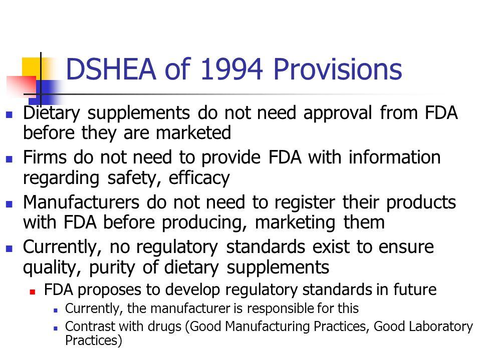 Dietary Supplement Health and Education Act The