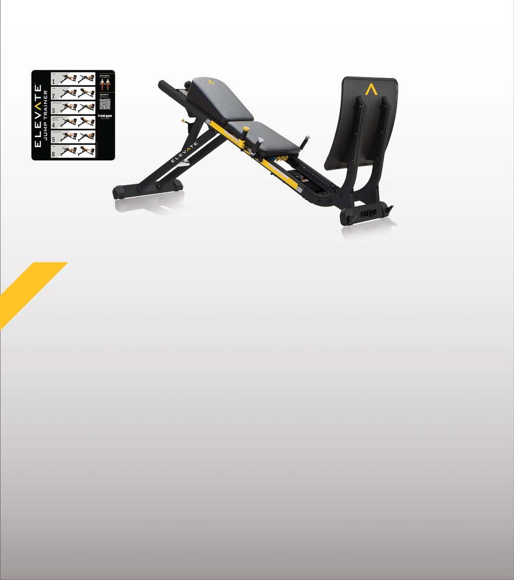 ELEVATE JUMP TM Instructional Placard provides at-a-glance exercises. QR code and URL provides smart phone links to exercise videos. Incline Release Lever to move between seven levels of resistance.