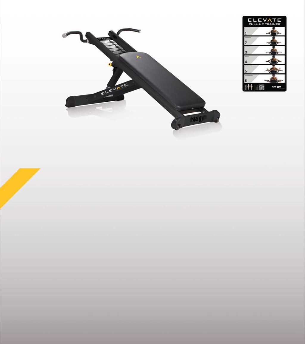 ELEVATE PULL-UP TM Instructional Placard provides at-a-glance exercises. QR code and URL provides smart phone links to exercise videos.