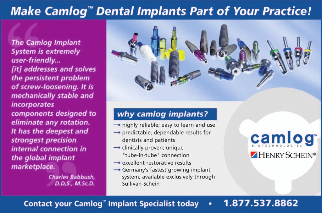 Tapered implants, such as the Camlog Root-Form Implant System (Sullivan Schein Inc., Melville, New York) are available in various lengths (9, 11, 13 and 16 mm) and surface diameters (3.8, 4.