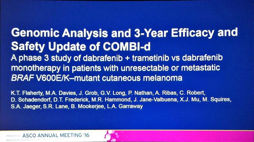 2016 ASCO---who can not benefit from BRAFi COMBI Dtrial: