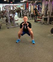 necessary Goblet Jump Squat Squat down with your feet just outside