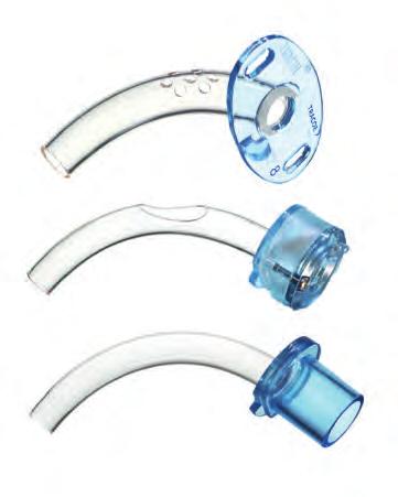 REF 114 Outer cannula, fenestrated Inner cannula, fenestrated, with swivel valve type B Inner cannula with 15 mm connector Wide neck strap (shown on page 45) For tracheostomised patients with fully