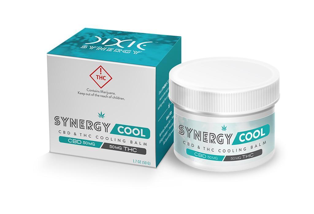 Dixie Synergy Balm SYNERGY products are formulated with both THC and CBD in a 1:1 ratio SYNERGY COOL Balm effectively treats localized pain and inflammation and can assist
