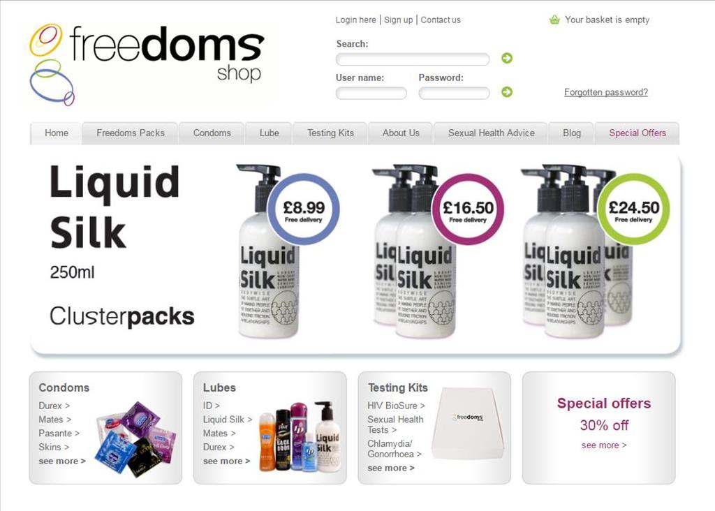 Freedoms Shop - low cost condoms/lube Freedoms Shop is an NHS