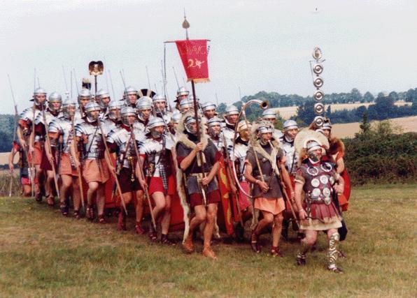 Ancient Roman military unit, A band of warriors. Persons banded together.